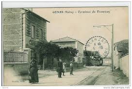 Terminus du tramway en 1914 et bar du Terminus, Genas (source : (...)